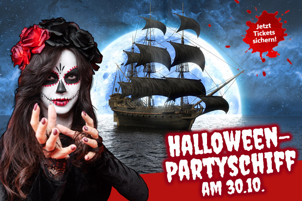 Spooky: Halloween auf dem Partyschiff der Bootsparty Hamburg